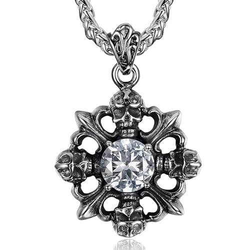 BOBIJOO JEWELRY - Pendentif Gothique Biker Skull Fleur-de-LYS Homme Femme Acier inoxydable Diamant BOBIJOO JEWELRY - Pendentif Gothique Biker Skull Fleur-de-LYS Homme Femme Acier inoxydable Diamant von BOBIJOO JEWELRY