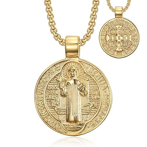 BOBIJOO JEWELRY - Pendentif Médaille Saint Benoît Bijou Homme Acier Inoxydable Or Protection Chaîne BOBIJOO JEWELRY - Pendentif Médaille Saint Benoît Bijou Homme Acier Inoxydable Or Protection Chaîne von BOBIJOO JEWELRY