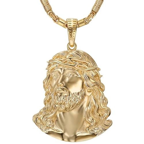 BOBIJOO Jewelry - Anhänger Jesus Christus XXL Gold Feingold mit Kette 70 cm - Massiver Edelstahl - Gewicht 240 g BOBIJOO Jewelry - Anhänger Jesus Christus XXL Gold Feingold mit Kette 70 cm - Massiver Edelstahl - Gewicht 240 g von BOBIJOO JEWELRY