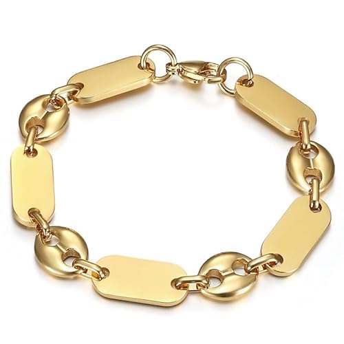 BOBIJOO Jewelry - Baptist Bohnenkette Armband in feingold - Edelstahl - elegant und raffiniert - erhältlich in 7, 9 oder 11 mm - Länge 21 cm BOBIJOO Jewelry - Baptist Bohnenkette Armband in feingold - Edelstahl - elegant und raffiniert - erhältlich in 7, 9 oder 11 mm - Länge 21 cm von BOBIJOO JEWELRY
