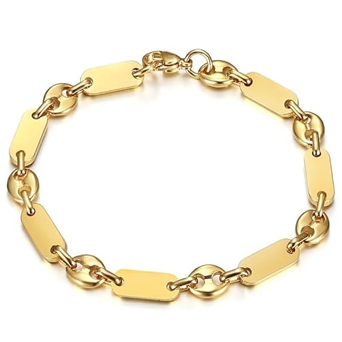 BOBIJOO Jewelry - Baptist Kaffeebohnen-Armband in feingold - Edelstahl - elegant und raffiniert - erhältlich in 7, 9 oder 11 mm - Länge 21 cm BOBIJOO Jewelry - Baptist Kaffeebohnen-Armband in feingold - Edelstahl - elegant und raffiniert - erhältlich in 7, 9 oder 11 mm - Länge 21 cm von BOBIJOO JEWELRY