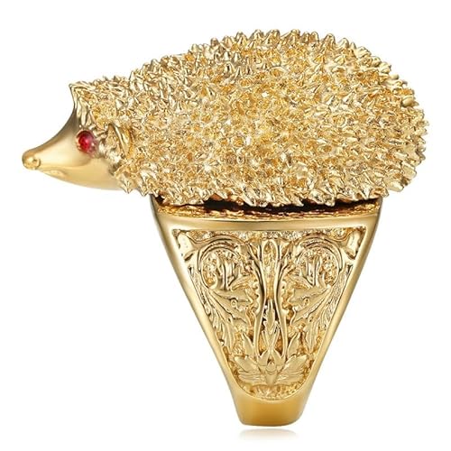 BOBIJOO JEWELRY - Bague Niglo Hérisson Gitan en Acier inoxydable Doré Or - Bijou Symbolique Avec Zirconium Rouge - 19,1 (9 US) BOBIJOO JEWELRY - Bague Niglo Hérisson Gitan en Acier inoxydable Doré Or - Bijou Symbolique Avec Zirconium Rouge - 19,1 (9 US) von BOBIJOO JEWELRY