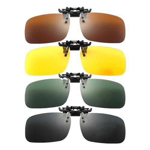 Sonnenbrillen zum Anklippen, Sonnenbrillen für Frauen zum Autofahren, Angeln, Outdoor-Reisen, einfach anzubringen, langlebig, leichtes Design, ideal für den täglichen Gebrauch, 4 Stück Sonnenbrillen zum Anklippen, Sonnenbrillen für Frauen zum Autofahren, Angeln, Outdoor-Reisen, einfach anzubringen, langlebig, leichtes Design, ideal für den täglichen Gebrauch, 4 Stück von BOBITALK