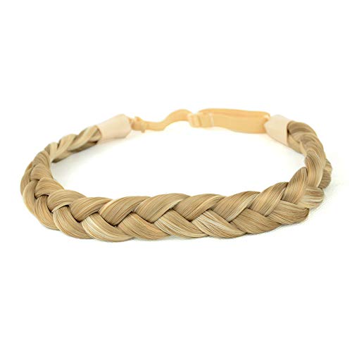 BOBIYA 3 stränge synthetisches haar flicht stirnband klassische chunky breite geflochtene zöpfe elastic stretch toupet für frauen-mädchen-schönheits-zusatz, 55g (buttered toast) von BOBIYA