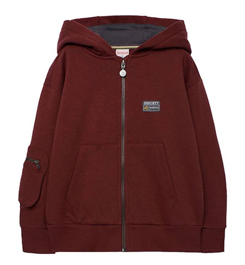 BÒBOLI Sweatjacke BÒBOLI Jungen Sweatjacke angeraut Jacke Kapuze cooper braun (1-tlg., kein Set) von BÒBOLI