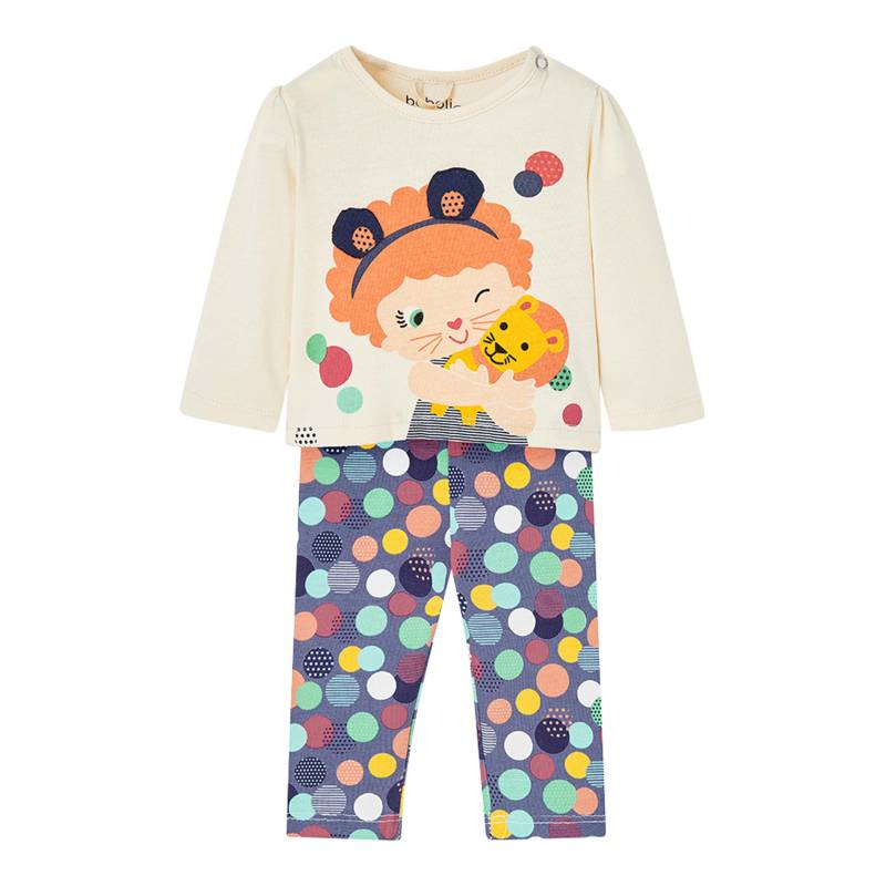 Boboli 2-tlg. Set Shirt langarm und Leggings Punkte Mädchen von BOBOLI