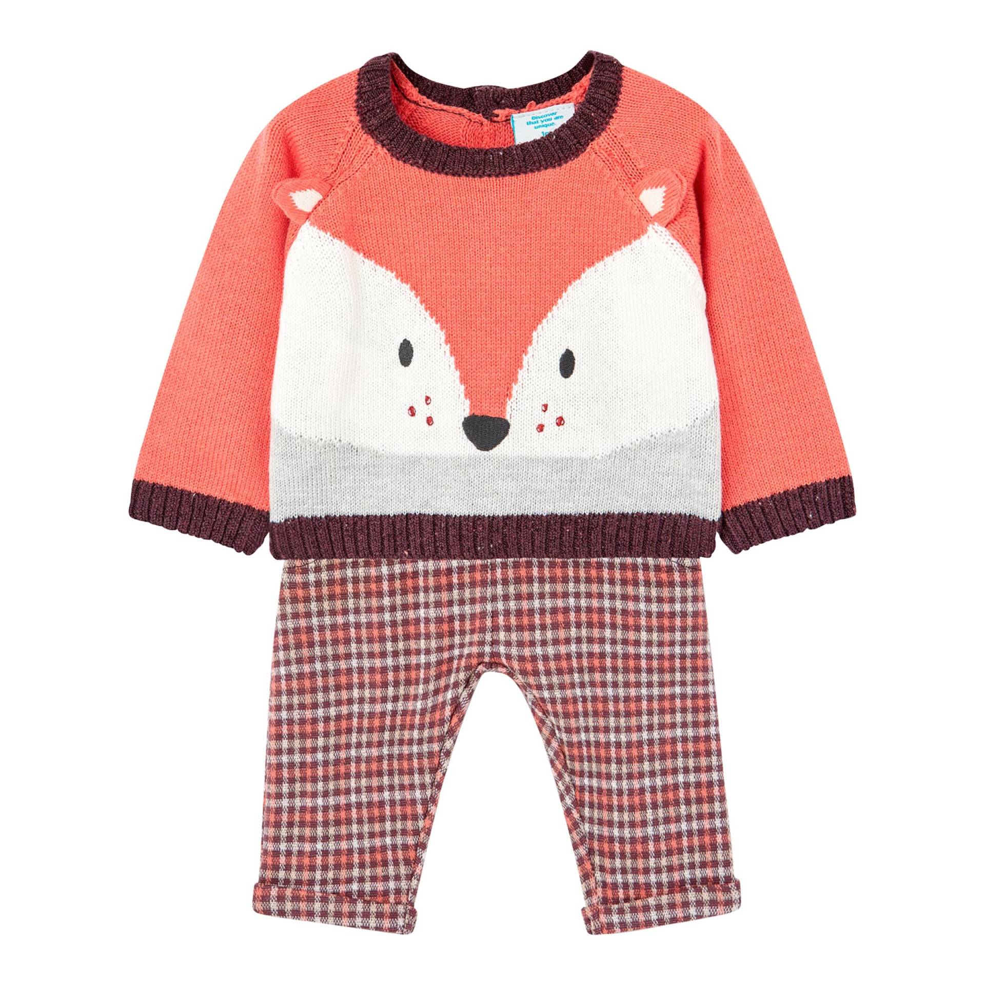 Boboli 2-tlg. Set Strickpullover und Webhose Karo Fuchs von BOBOLI