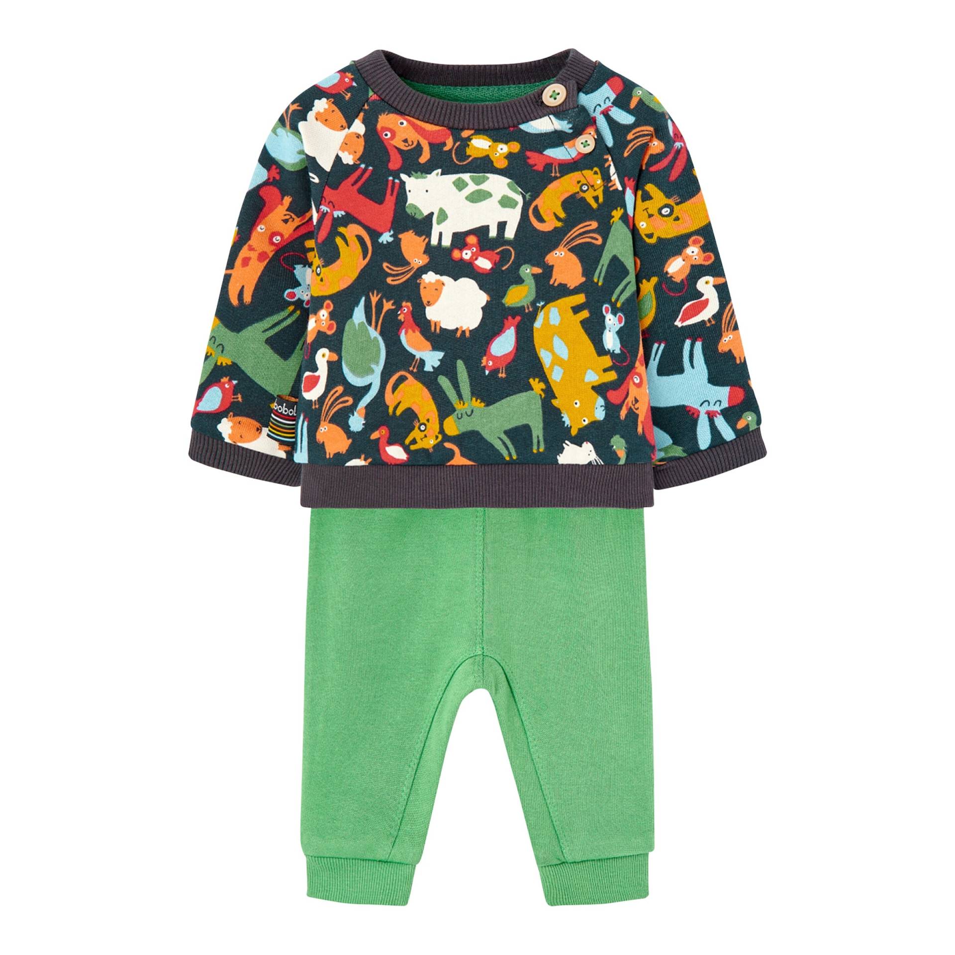 Boboli 2-tlg. Set Sweatshirt und Jogginghose Tiere von BOBOLI