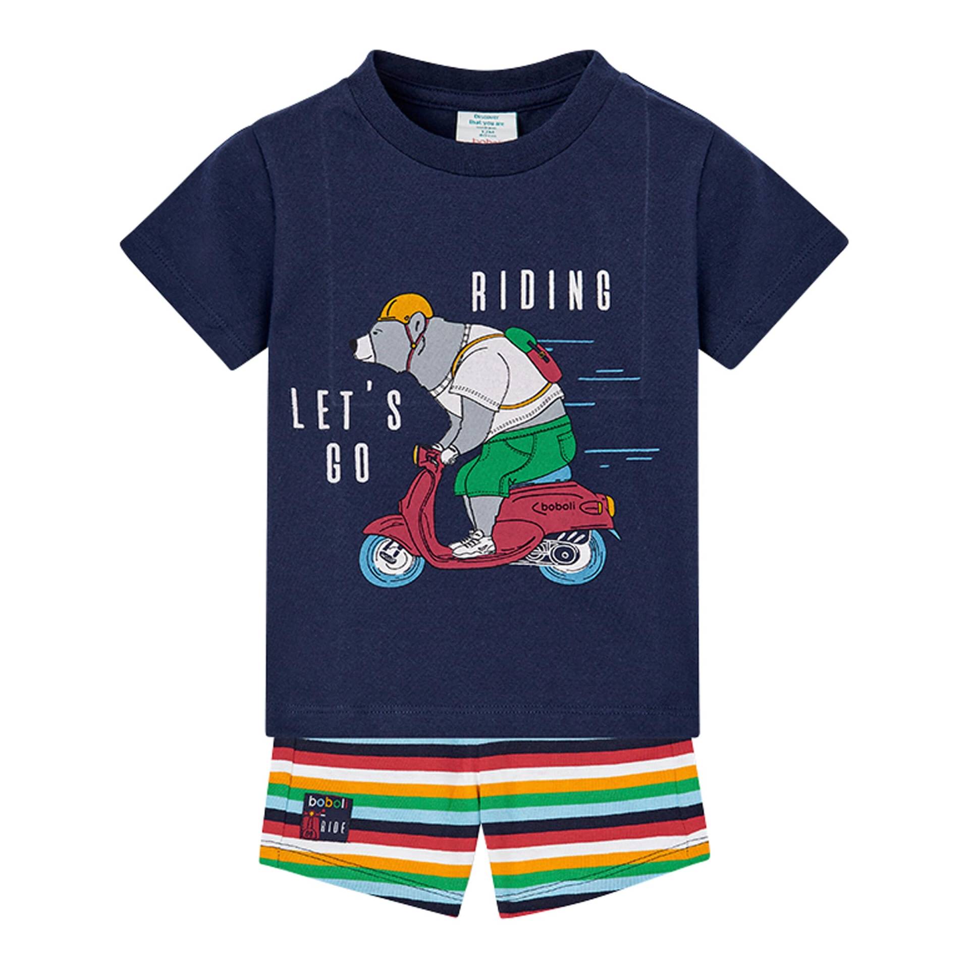 Boboli 2-tlg. Set T-Shirt und Shorts Ringel Bär von BOBOLI