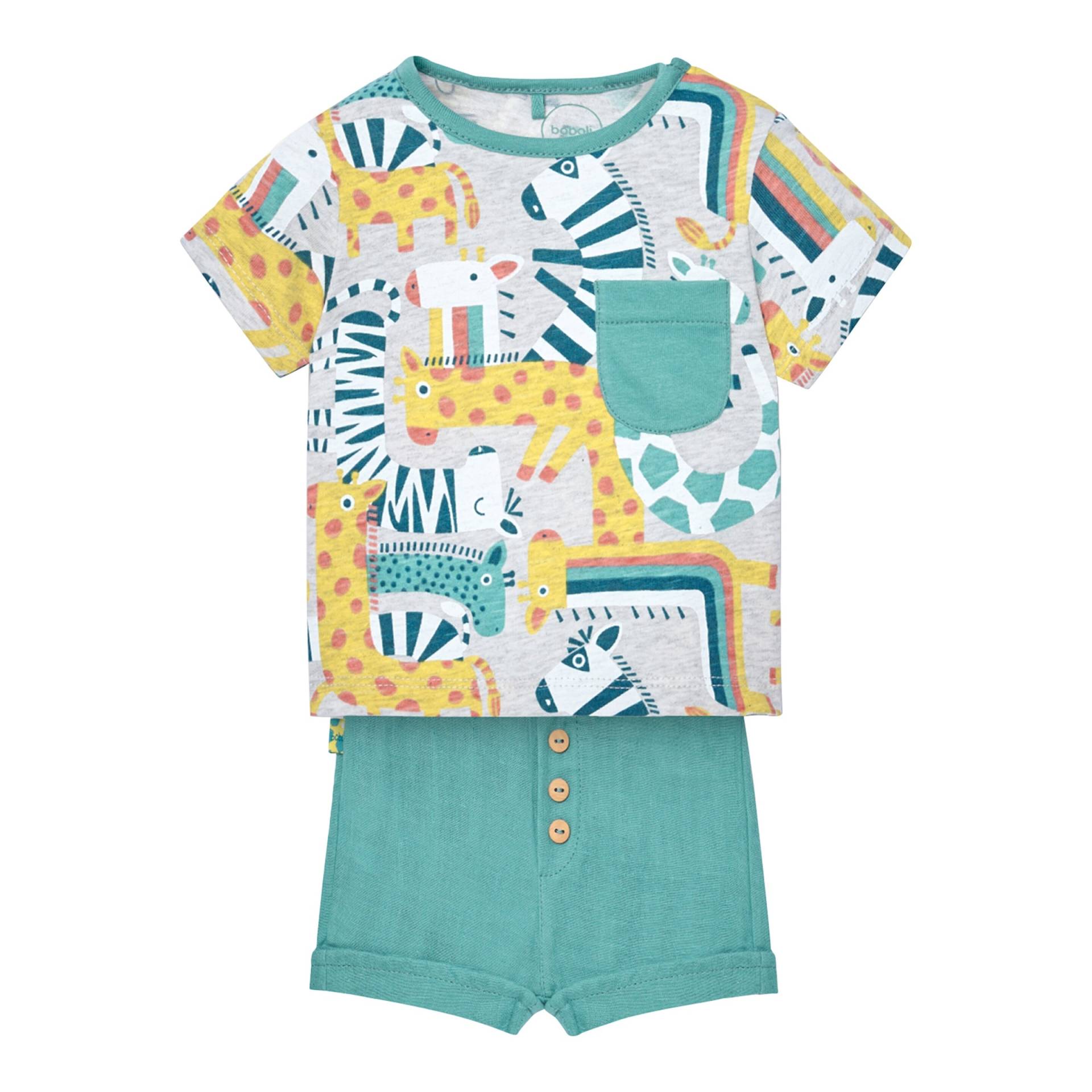 Boboli 2-tlg. Set T-Shirt und Shorts Tiere von BOBOLI