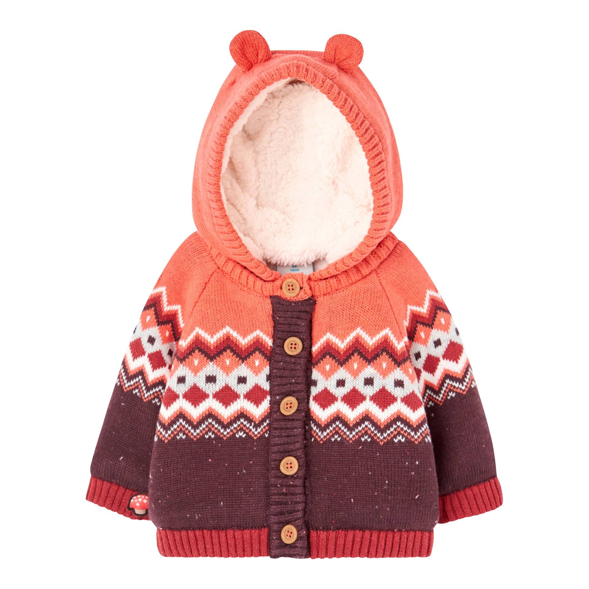 Boboli Strick-Plüschjacke mit Kapuze Jacquard von BOBOLI