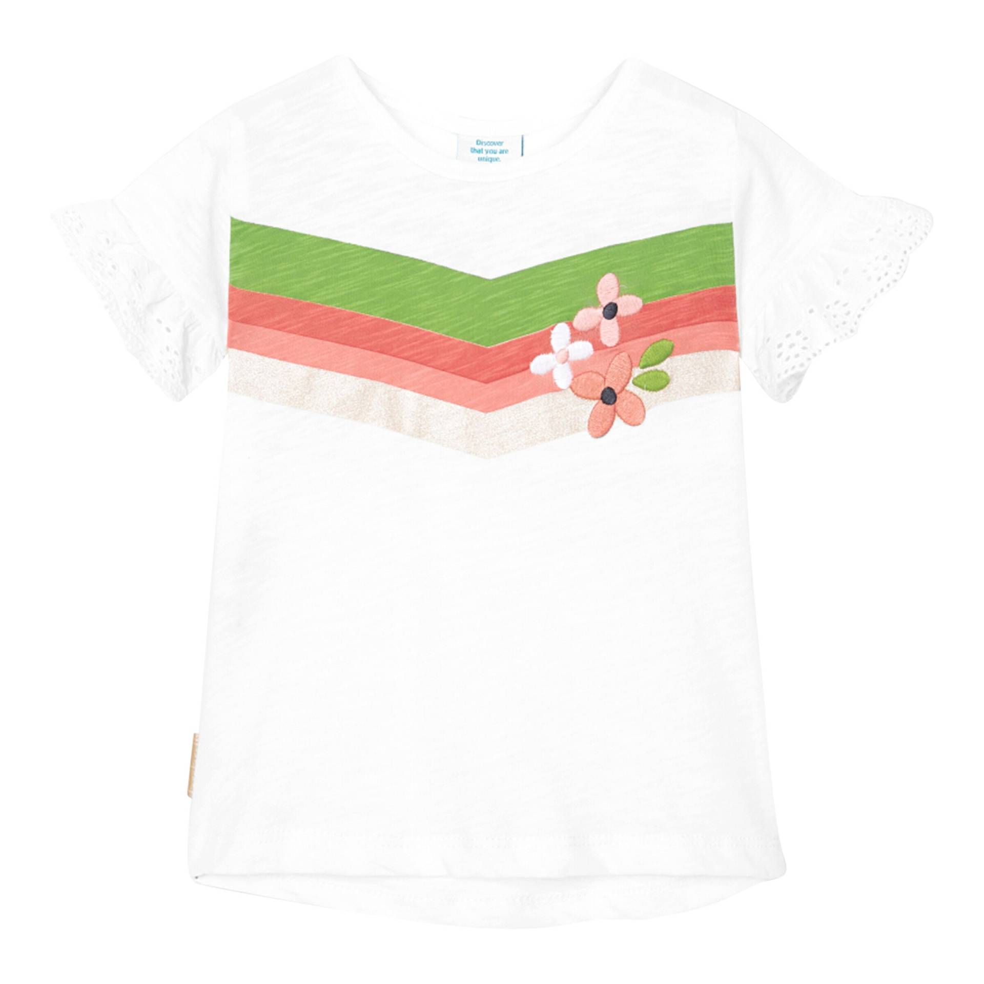 Boboli T-Shirt kurzarm Blumenstickerei Boboli T-Shirt kurzarm Blumenstickerei von BOBOLI