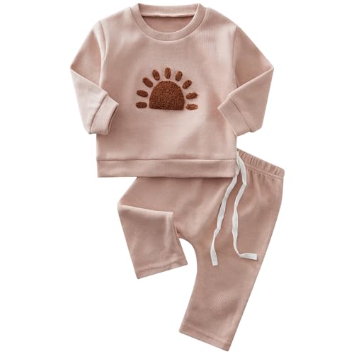 BOBORA Neugeborene Baby Jogginganzug Regenbogen Sweatshirt Top mit Elastischer Bund Hose 2 Stucke Set Herbst Winter Kinder Kleidung für Jungen Mädchen BOBORA Neugeborene Baby Jogginganzug Regenbogen Sweatshirt Top mit Elastischer Bund Hose 2 Stucke Set Herbst Winter Kinder Kleidung für Jungen Mädchen von BOBORA