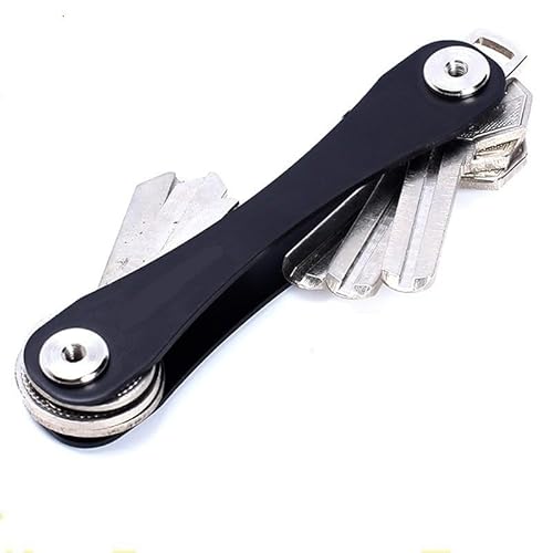 BOBOZHONG Kompakter Schlüsselanhänger,Key Organizer,Pocket Smart Key Holder,Schlüsselbund Organizer,Schlüsselhalter Schlüssel-Etui,Schlüsselmäppchen,schwarz(bis zu 12 Schlüssel) von BOBOZHONG
