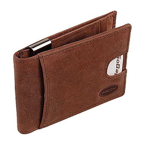 BOCCX Geldbörse mit Geldklammer Kleiner Herren Geldbeutel Slim Wallet Männerbörse RFID Blocker Herrenbörse Kreditkartenetui Portmonee 40014 GoBago (Braun) von BOCCX