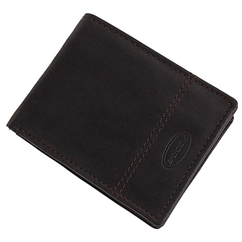 BOCCX praktische und kompakte Leder Mini Herren Geldbörse Portemonnaie mit 7 Kreditkartenfächern Geldbeutel Minibörse 60027 (Braun) von BOCCX