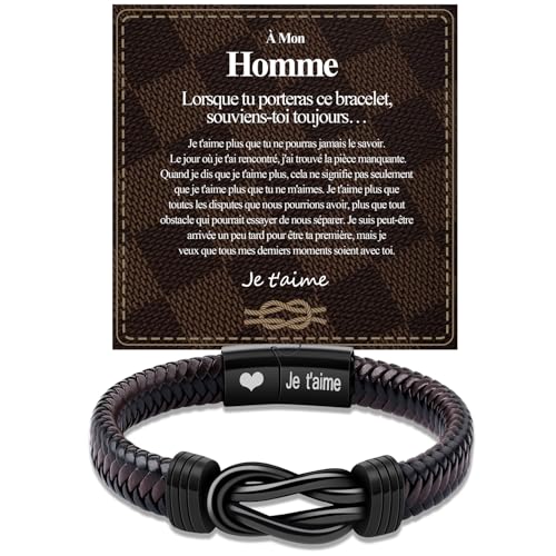 BOCHOI Cadeau Homme Bracelet Homme Cadeau Anniversaire Homme Cadeau Copain Couple Saint Valentin Fete des Peres Cadeau Noel Homme von BOCHOI