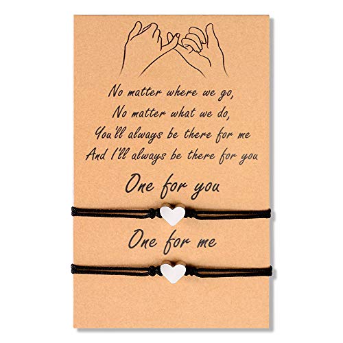BOCHOI Herz Freundschaft Armband Pinky Versprechen Passende Armbänder Damen Langstrecken Bettelarmband Abschlussfeier Schmuck Geschenk für 2 Beste Freunde Paar Familie Frauen Männer Teen Mädchen von BOCHOI