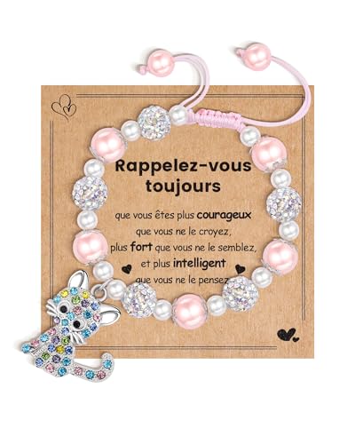 BOCHOI Katze Mädchen Armband Mädchen Geschenk Perlenarmband Geburtstag Weihnachten Abschluss FR von BOCHOI