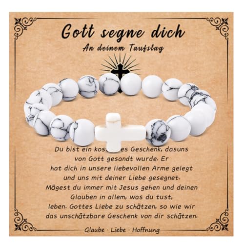 BOCHOI Kreuz Armband Damen,Religiöses Christliches Glaubens Armkette Schmuck für Freundin Frau Mutter Tochter von BOCHOI
