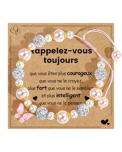 BOCHOI Schmetterling Mädchen Armband Mädchen Geschenk Perlenarmband Geburtstag Weihnachten Abschluss FR von BOCHOI