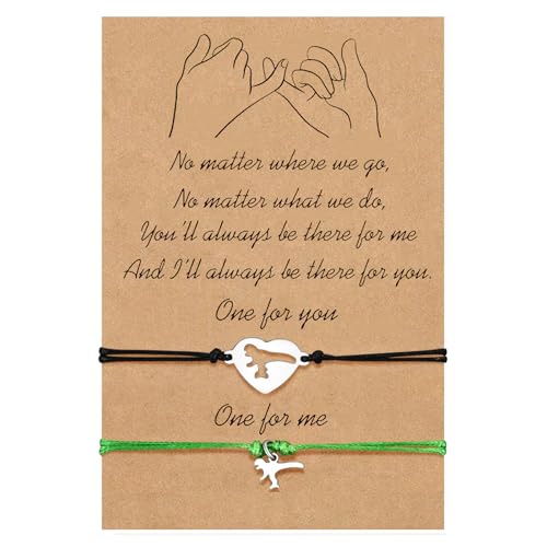 BOCHOI Zurück Zur Schule Geschenke Mutter Sohn Tochter Armbänder Set Für 2 Passende Dinosaurier Wunsch Armbänder Erster Schultag Geschenk Für Mädchen Jungen von BOCHOI