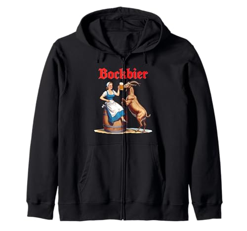 BOCKBIER X Vintage Retro Girl Steinbock Oktoberfest Bier Kapuzenjacke von BOCKBIER - Lecker Bierchen Ziege Bierliebhaber