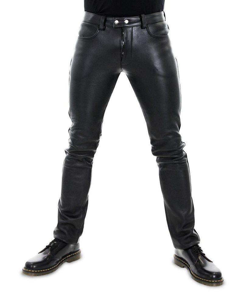 BOCKLE Lederhose Bockle® 5 BoB Herren Lederhose Lederjeans mit Knopfleiste Echtleder von BOCKLE