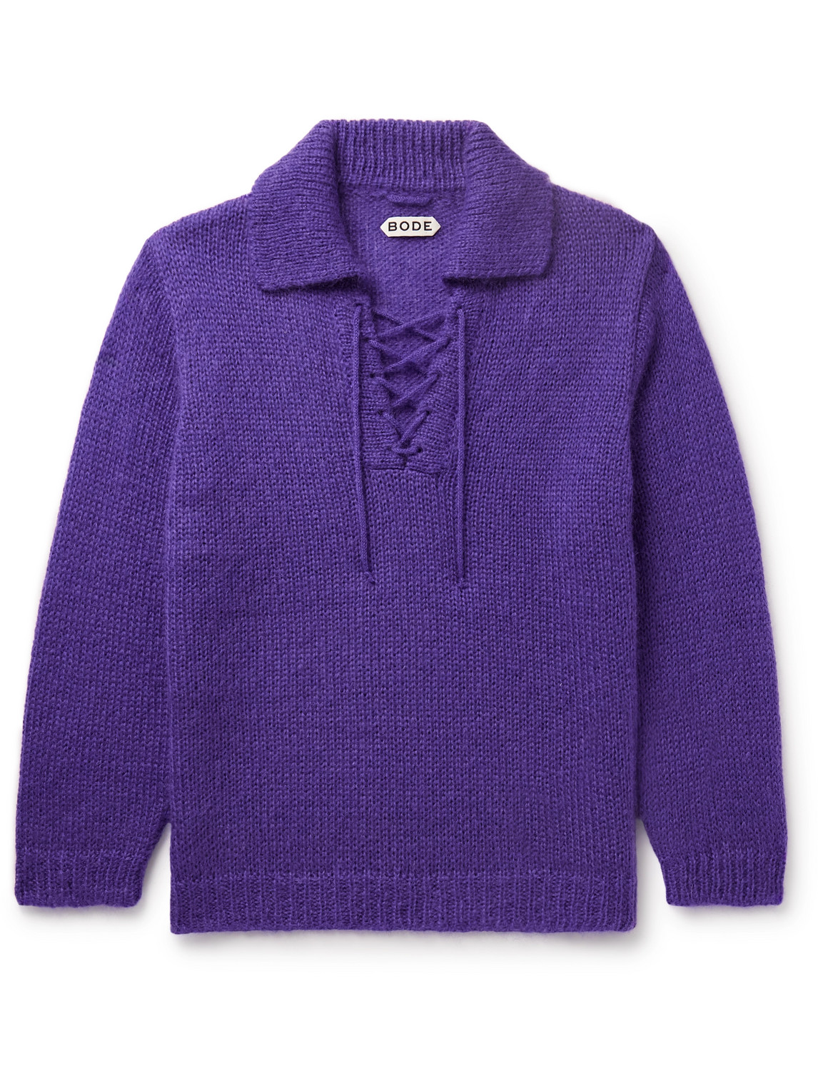 BODE - Alpine Mohair-Blend Sweater - Men - Purple - M von BODE