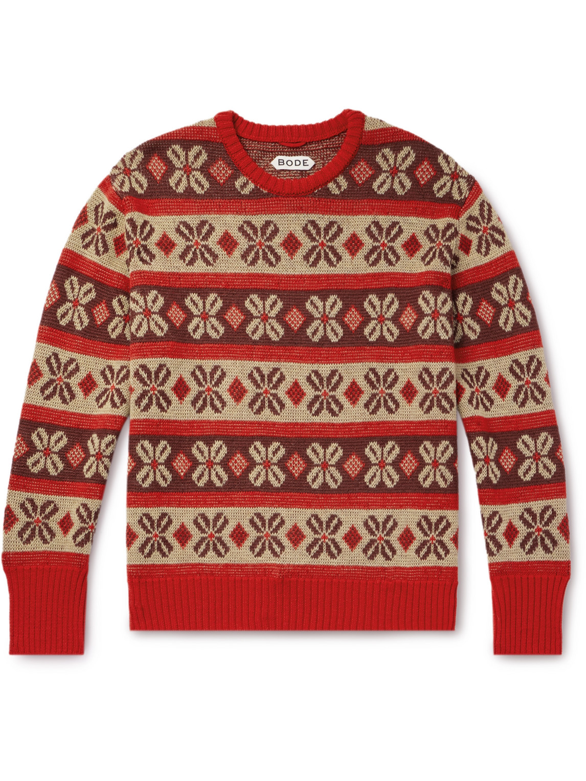 BODE - Begonia Wool-Jacquard Sweater - Men - Red - M von BODE