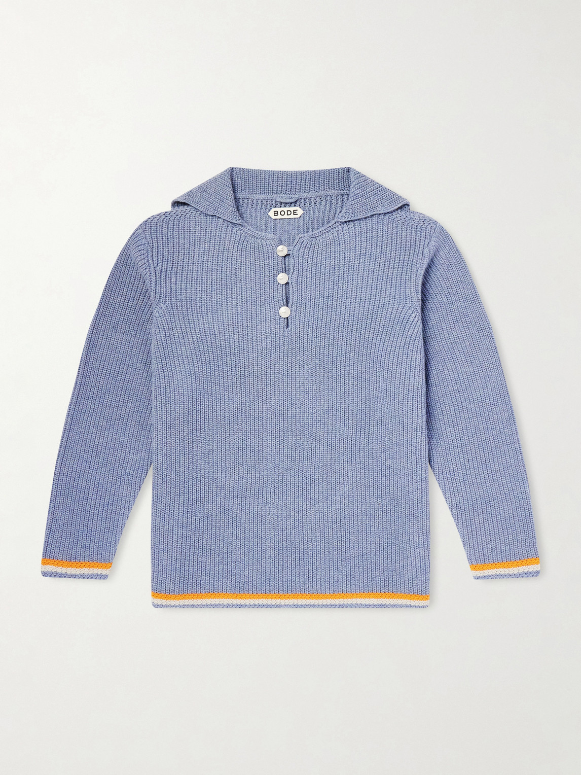 BODE - Boat Deck Ribbed Virgin Wool Sweater - Men - Blue - M von BODE