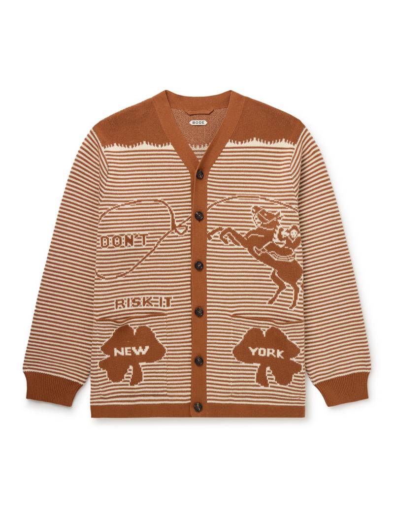 BODE - Buckaroo Cotton-Jacquard Cardigan - Men - Brown - XXL von BODE
