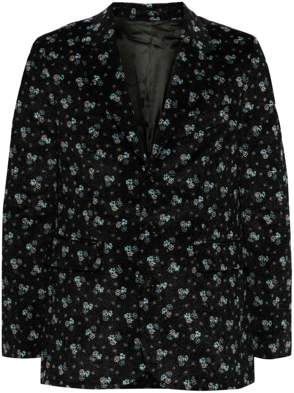 BODE Cordsakko mit blumigem Print - Schwarz von BODE