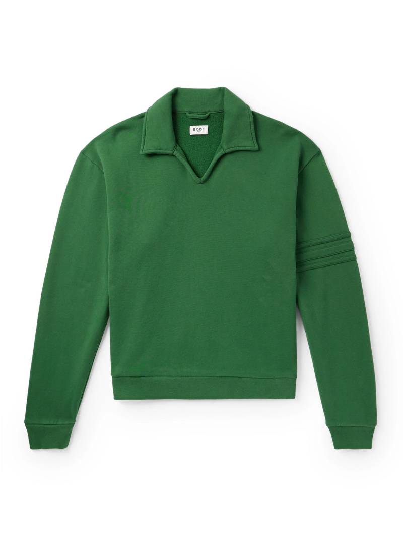 BODE - Crew Appliquéd Cotton-Jersey Sweatshirt - Men - Green - M von BODE