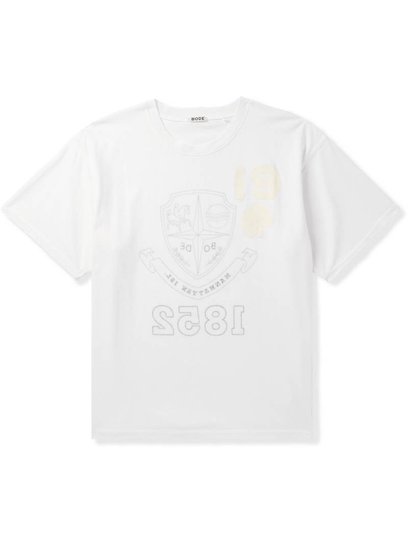 BODE - Cropped Reversible Printed Cotton-Jersey T-Shirt - Men - White - XL von BODE