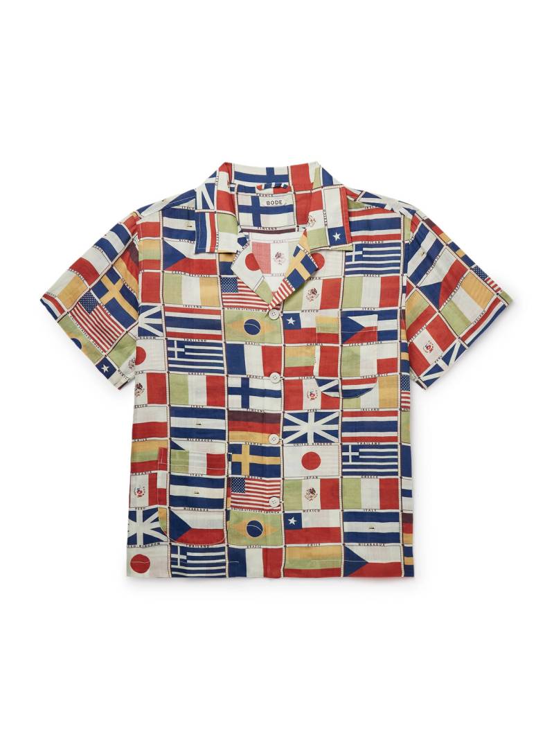 BODE - International Camp-Collar Printed Linen Shirt - Men - Multi - S von BODE