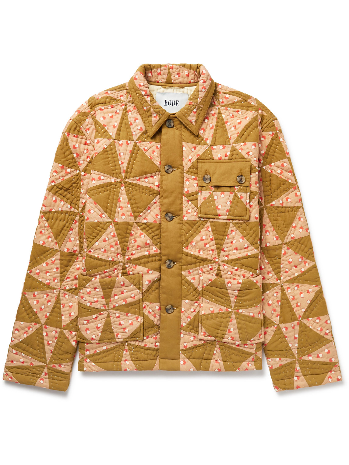 BODE - Kaleidoscope Quilted Padded Printed Cotton Jacket - Men - Brown - L/XL von BODE