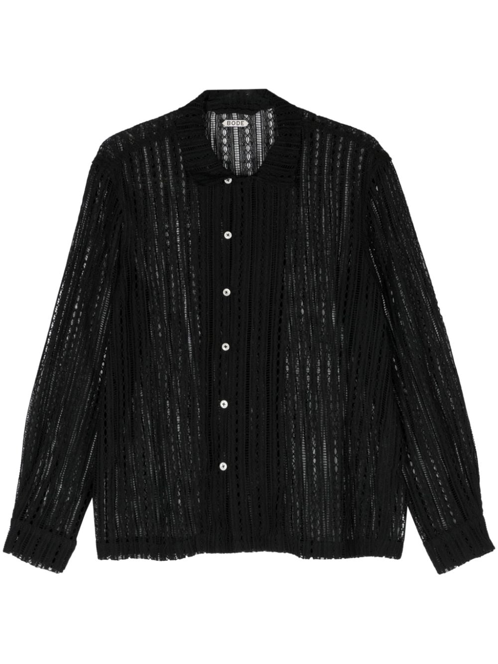 BODE Meandering Lace cotton shirt - Schwarz von BODE