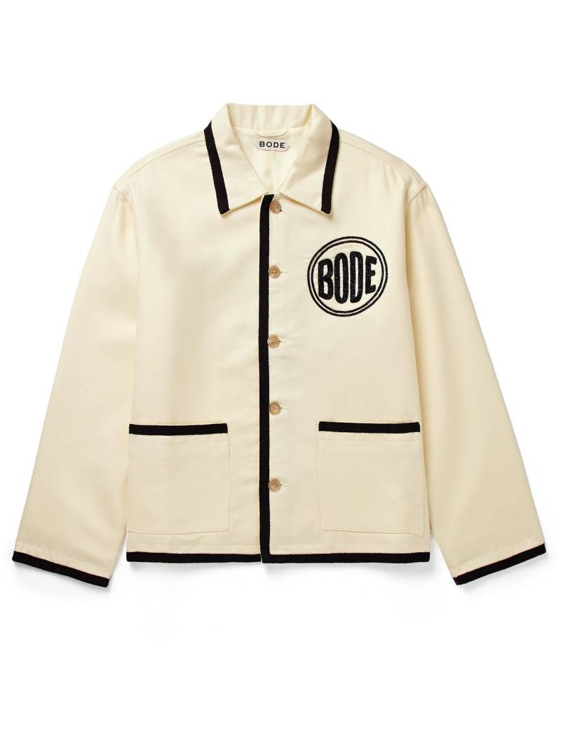 BODE - Player Bead-Embellished Felted Wool-Blend Twill Jacket - Men - Neutrals - XXL von BODE