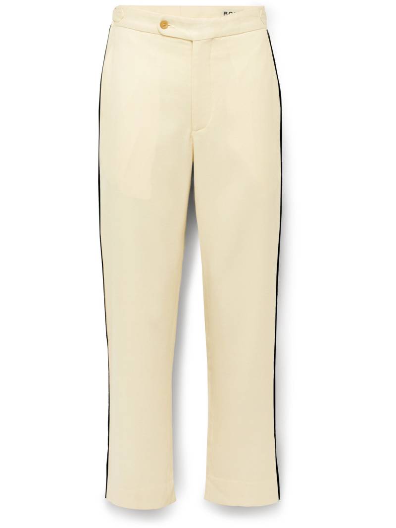 BODE - Player Straight-Leg Bead-Embellished Felted Wool-Blend Twill Trousers - Men - Neutrals - UK/US 28 von BODE