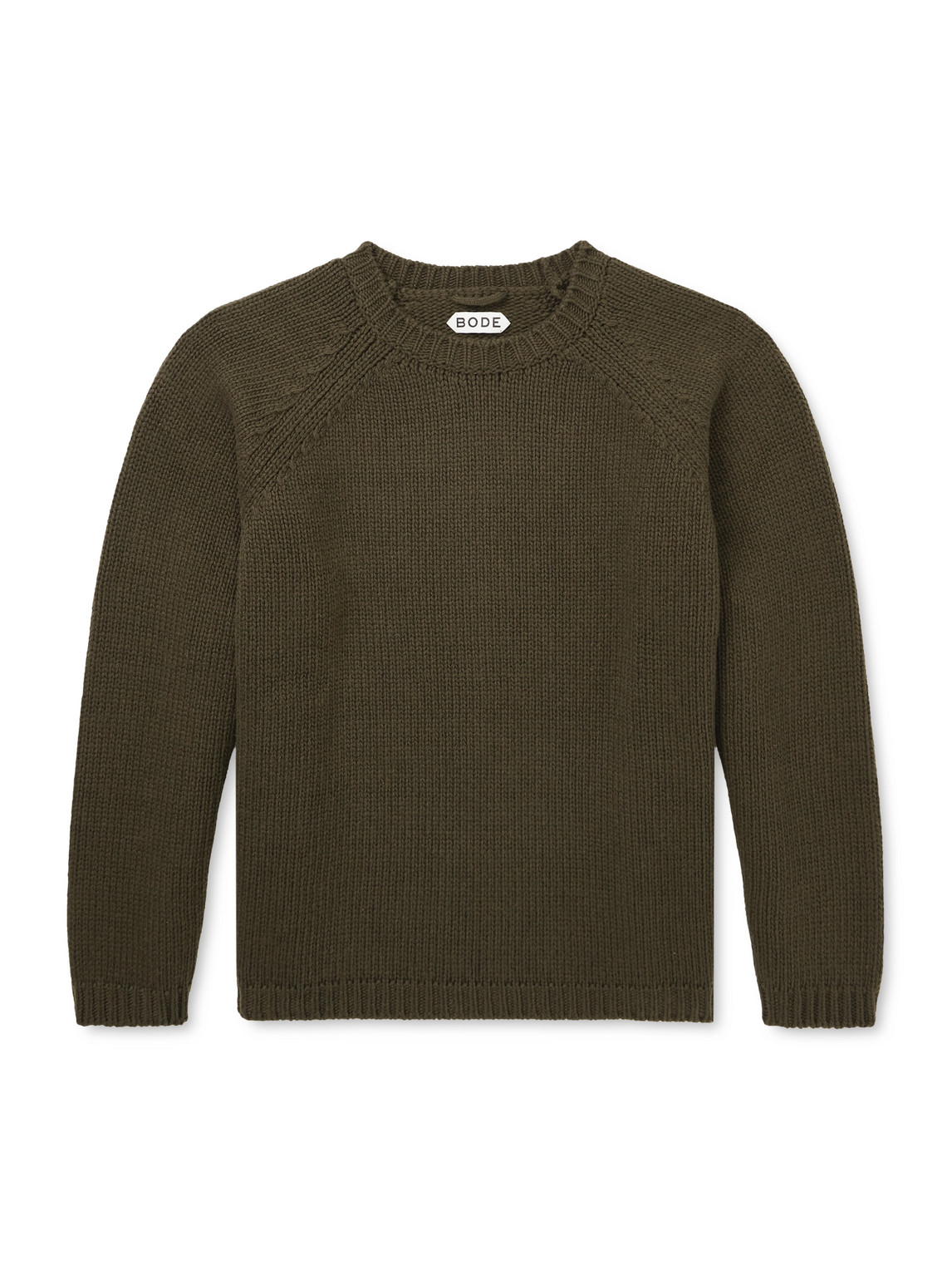 BODE - Ribbed-Knit Cashmere Sweater - Men - Green - S von BODE