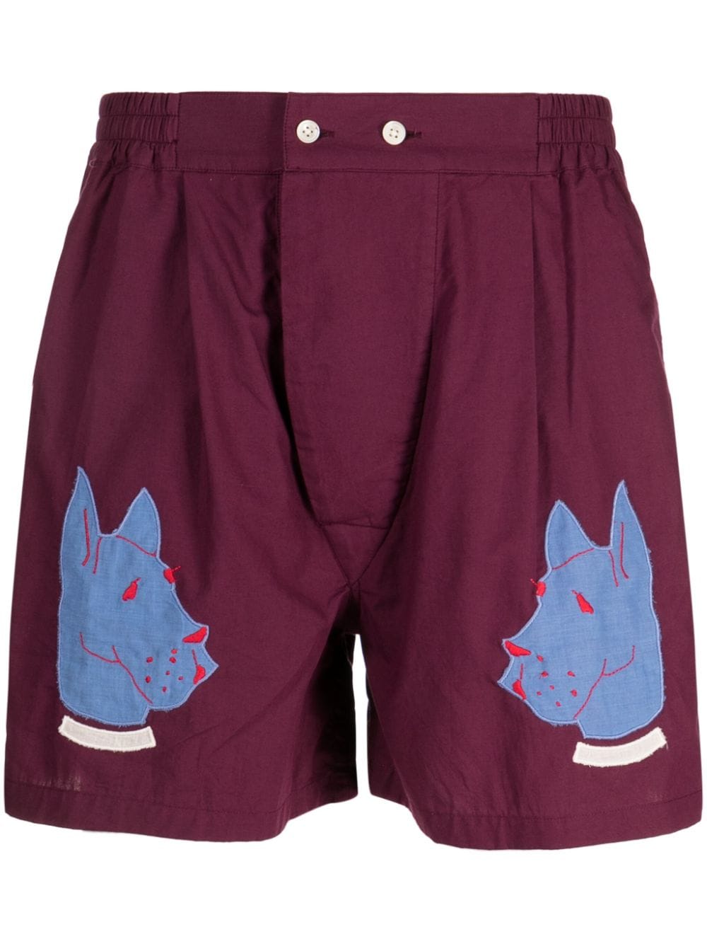 BODE Shorts mit Dobermann-Applikation - Violett BODE Shorts mit Dobermann-Applikation - Violett von BODE