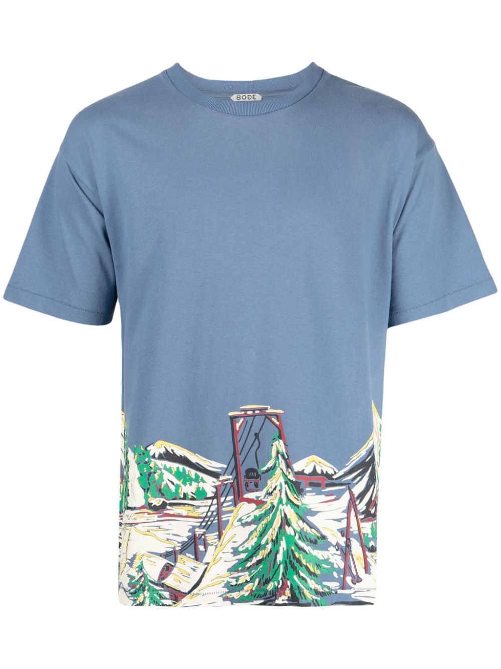 BODE T-Shirt mit Skilift-Print - Blau von BODE