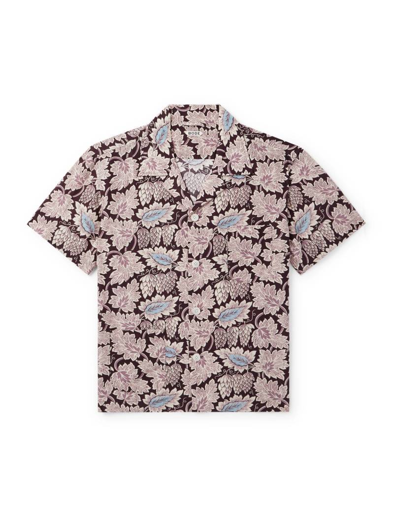 BODE - Wisteria Camp-Collar Printed Cotton and Silk-Blend Shirt - Men - Pink - XXL von BODE