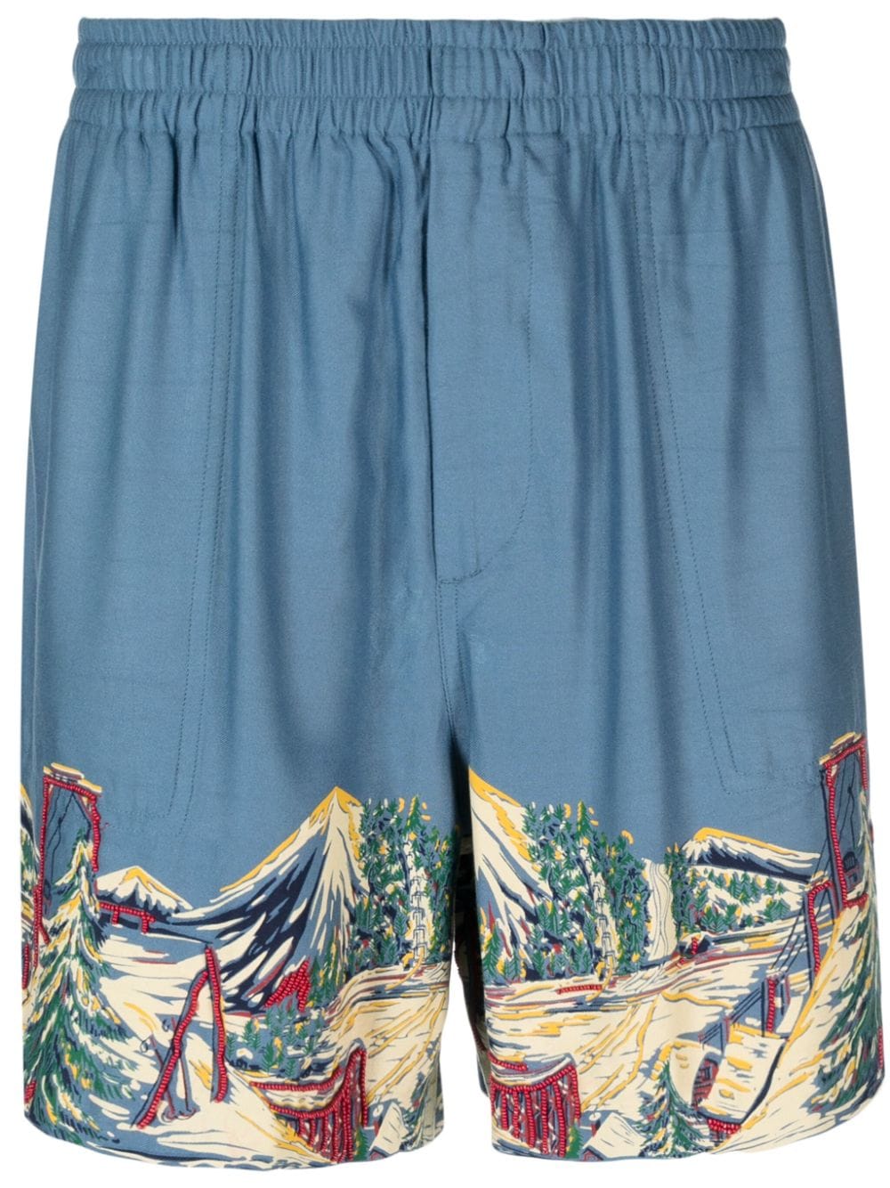 BODE Segelshorts mit perlenverziertem Print - Blau von BODE