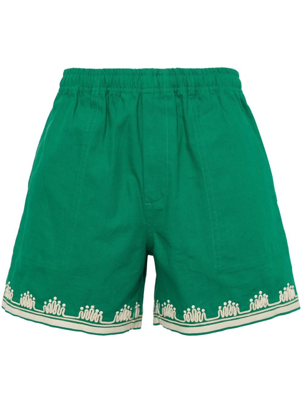 BODE embroidered-design cotton shorts - Grün von BODE