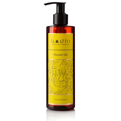 BODHI® Duschgel Zitrus-Mix 250 ml, mit erfrischendem Zitrusduft, mit reinen ätherischen Ölen aus Zitrone, Limette und Zitronengras, für Frauen und Männer, 98% Natürlich & Vegan von BODHI