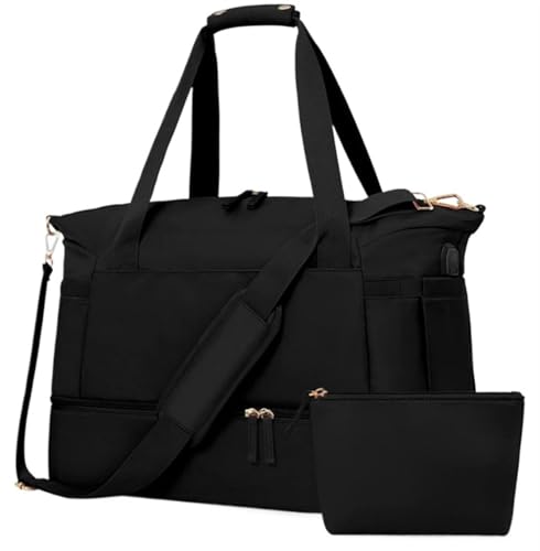 Reise Kleidersack Reisetasche Weekender-Taschen Für Damen, Reisetaschen Mit Schuhfach Und Kulturbeutel Handgepäck-Kleidersack Kleidersäcke für Reisen (Color : B, Size : 18.5in) von BODHIS