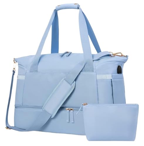 Reise Kleidersack Reisetasche Weekender-Taschen Für Damen, Reisetaschen Mit Schuhfach Und Kulturbeutel Handgepäck-Kleidersack Kleidersäcke für Reisen (Color : E, Size : 18.5in) von BODHIS