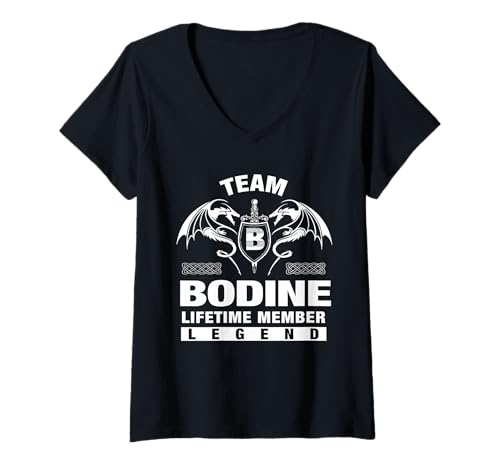 Damen Team BODINE - Lebenslange Mitgliedsgeschenke T-Shirt mit V-Ausschnitt von BODINE FAMILY Idea Gifts